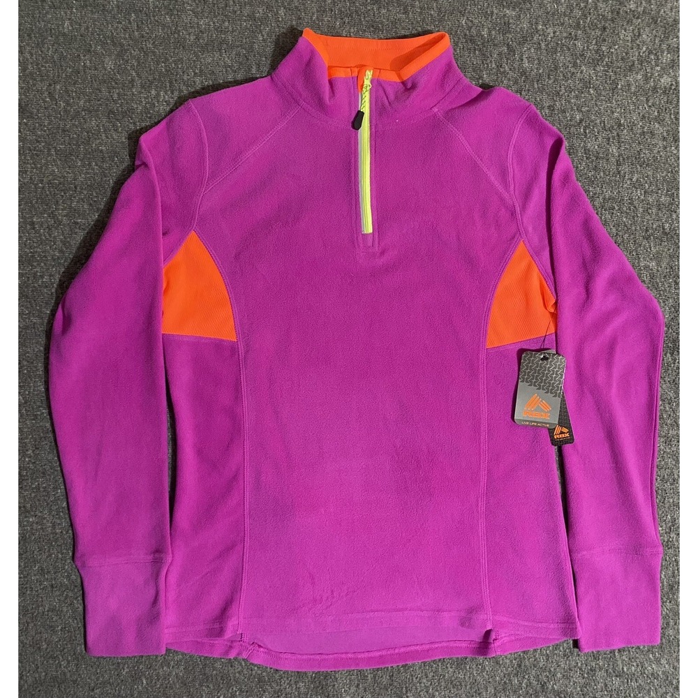 RBX Performance Women Fuchsia Orange Quarter Zip Activewear Pullover Size M